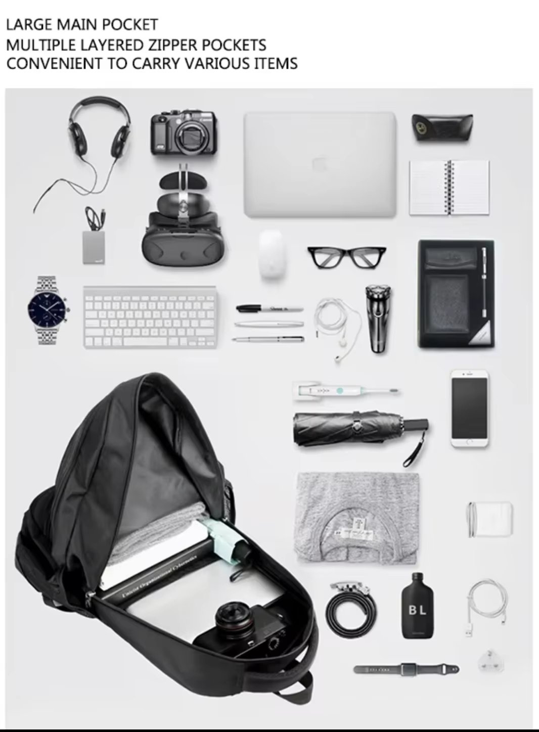 Water-Resistant Business Travel School Casual PVC Laptop Backpack product detail