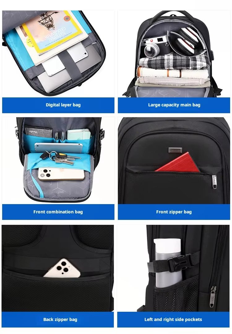 Anti-Theft Water-Resistant Large Capacity USB Business Oxford Laptop Backpack product detail
