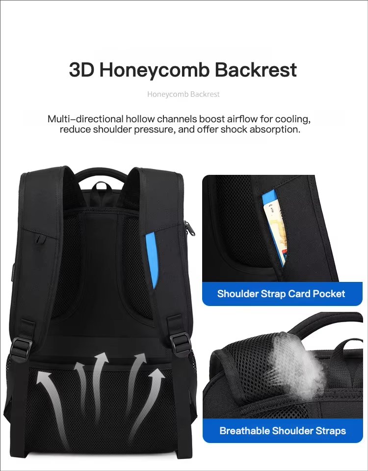 Anti-Theft Water-Resistant Large Capacity USB Business Oxford Laptop Backpack product detail