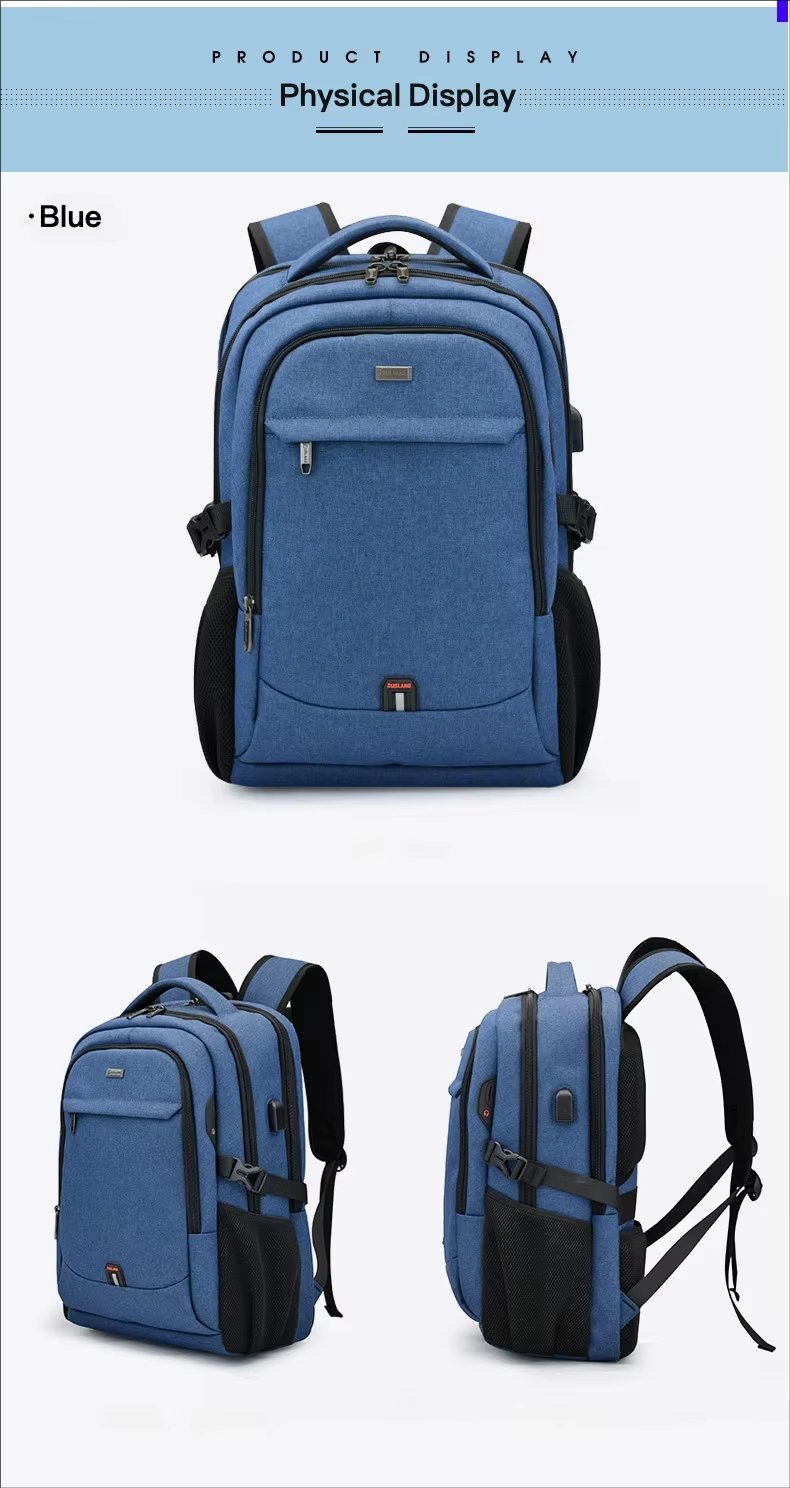 Anti-Theft Water-Resistant Large Capacity USB Business Oxford Laptop Backpack product detail