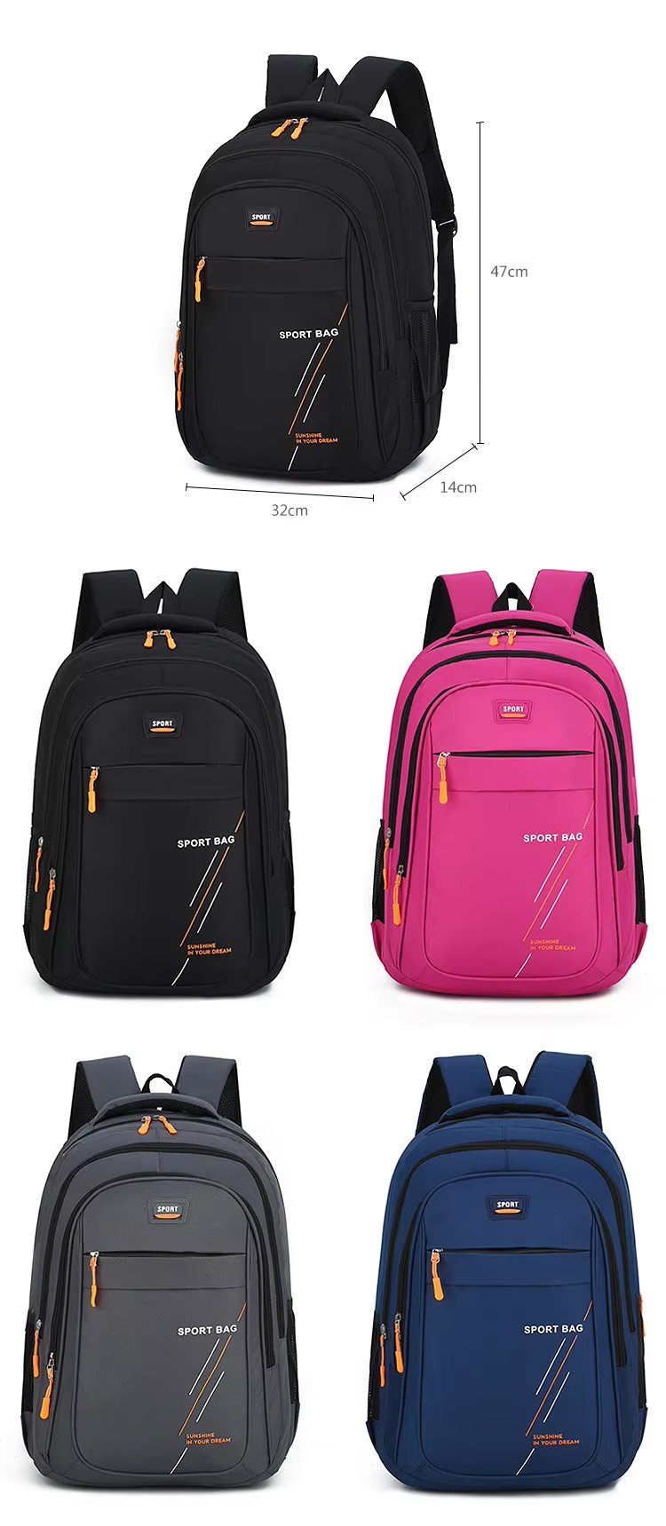 Water-Resistant Large Capacity Modern Business Travel Nylon Laptop Backpack product detail