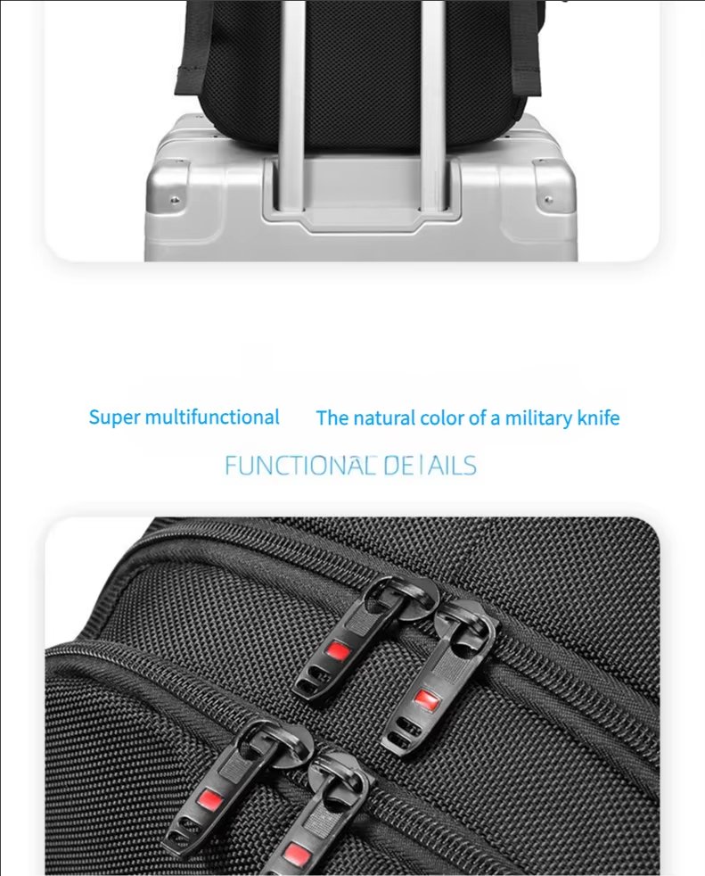 Water-Resistant Large Capacity USB Business Travel Polyester Laptop Backpack product detail