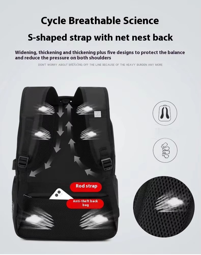 Water-Resistant USB Outdoor Business Travel Oxford Laptop Backpack product detail