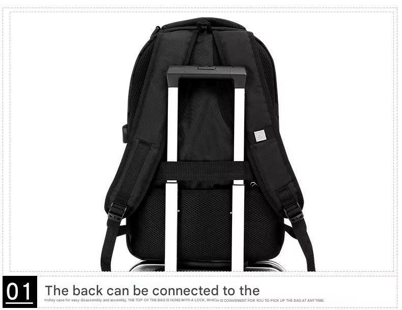 Water-Resistant USB Outdoor Business Travel Oxford Laptop Backpack product detail