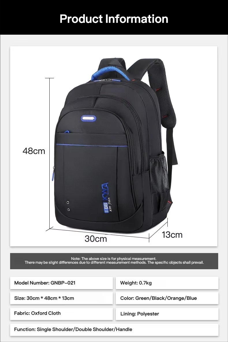 Water-Resistant Large Capacity Business Travel School Oxford Laptop Backpack product detail