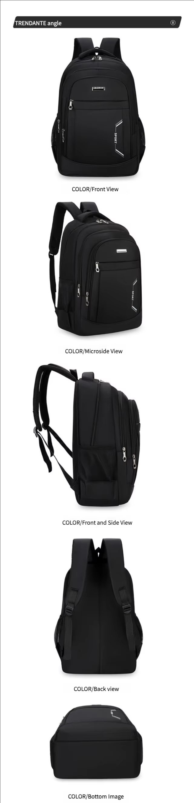 Water-Resistant Large Capacity Business School Oxford Laptop Backpack product detail