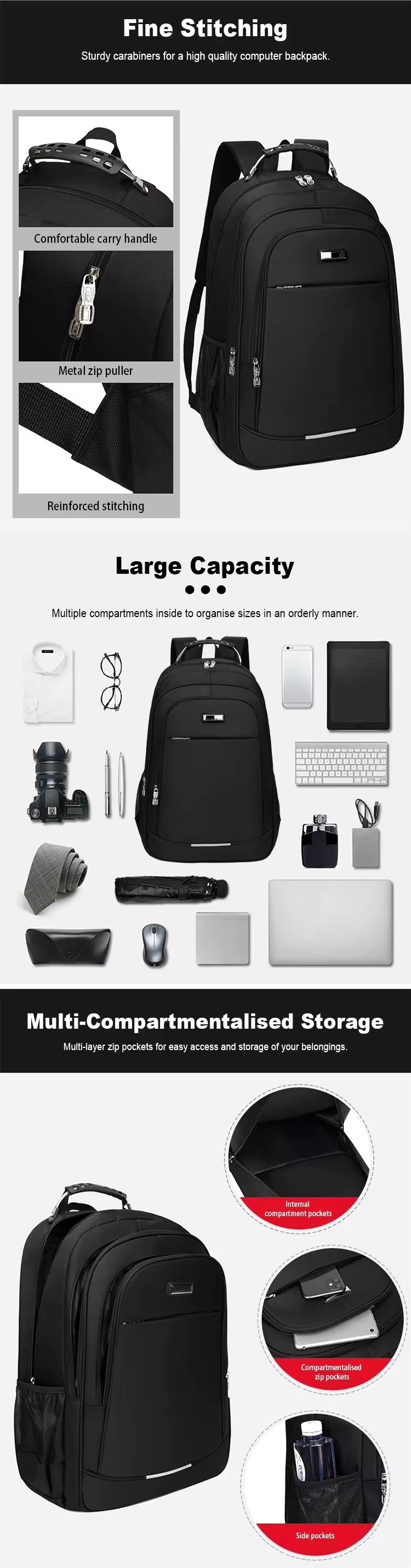 Large Capacity Outdoor Travel School Oxford Laptop Backpack product detail