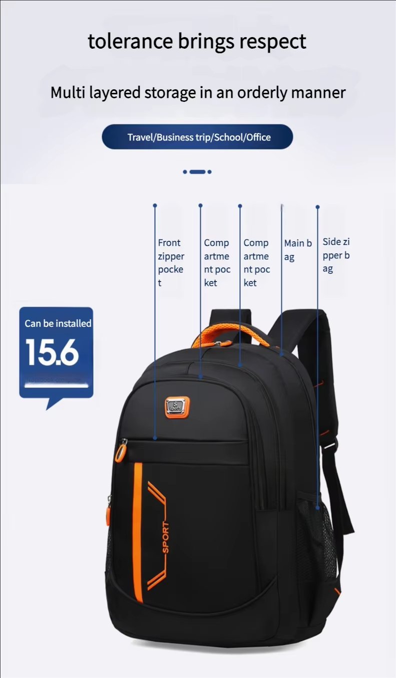 Water-Resistant Large Capacity Business Travel School Oxford Laptop Backpack product detail