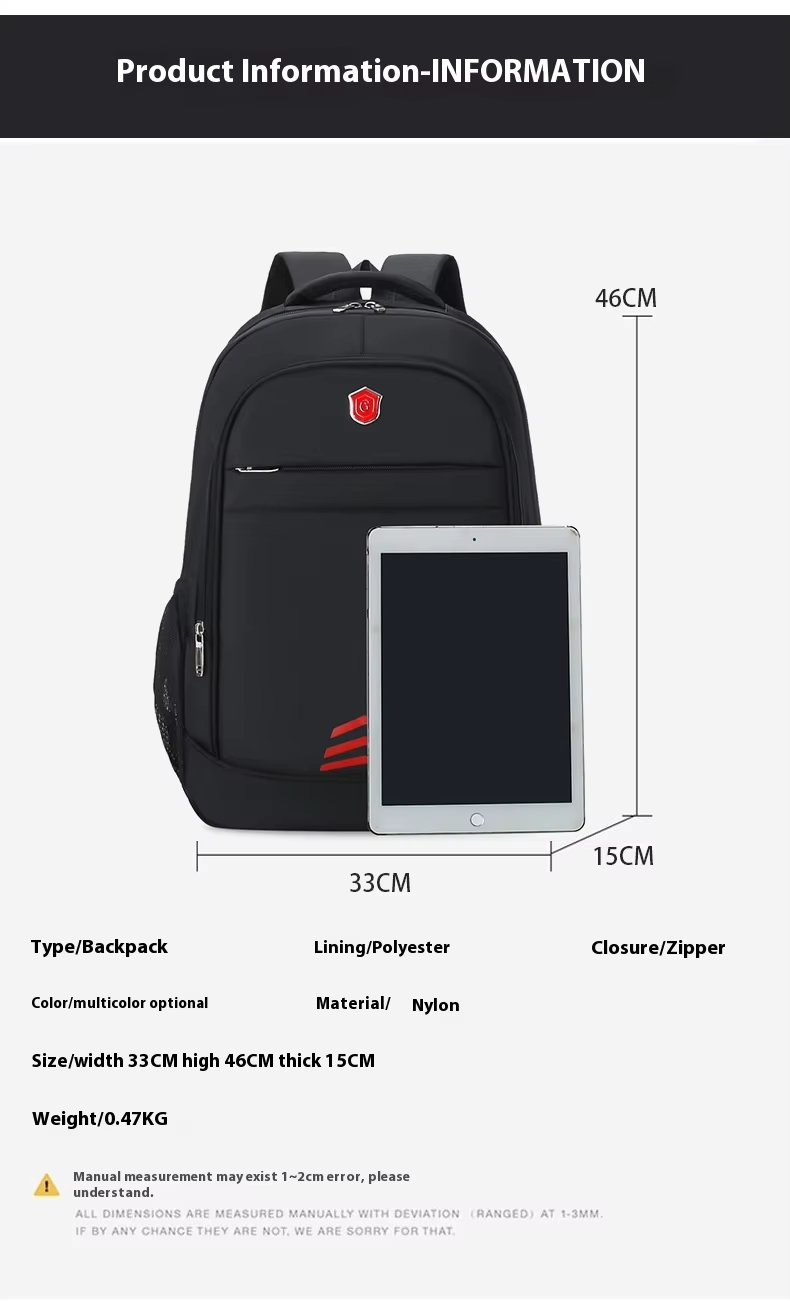 Water-Resistant Modern Business School Nylon Laptop Backpack product detail