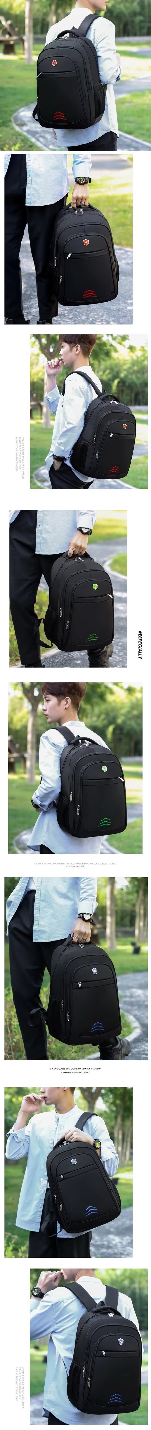 Water-Resistant Modern Business School Nylon Laptop Backpack product detail