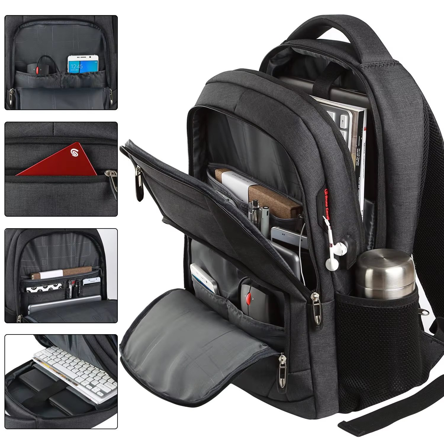 Anti-Theft Water-Resistant USB Slim Business Oxford Laptop Backpack product detail