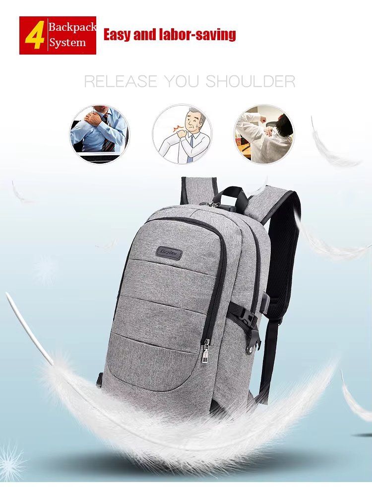 Anti-Theft Water-Resistant USB Business School Oxford Laptop Backpack product detail