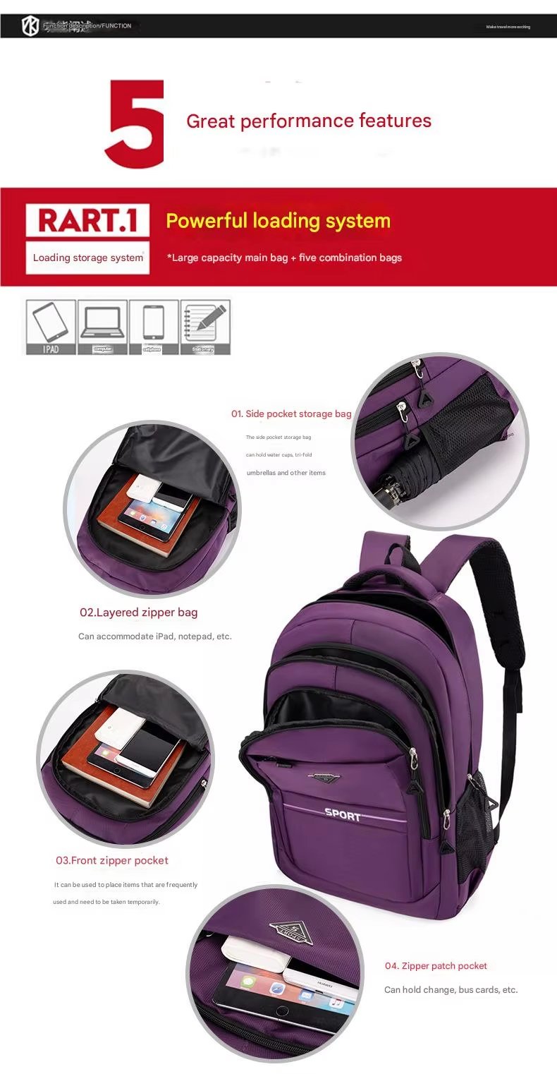 Water-Resistant Large Capacity Modern Business Travel Oxford Laptop Backpack product detail