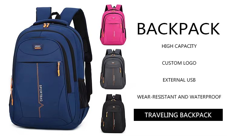 Large Capacity Outdoor Business Travel School Nylon Laptop Backpack product detail