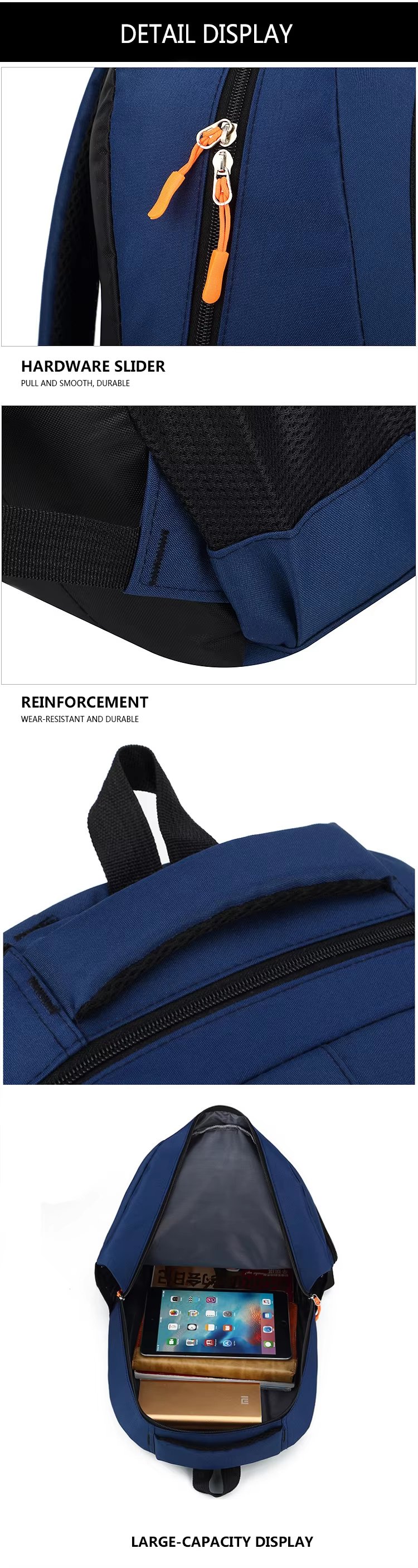 Large Capacity Outdoor Business Travel School Nylon Laptop Backpack product detail