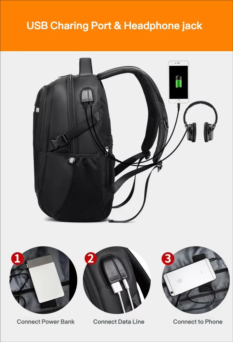 Anti-Theft Water-Resistant Large Capacity USB Business Oxford Laptop Backpack product detail