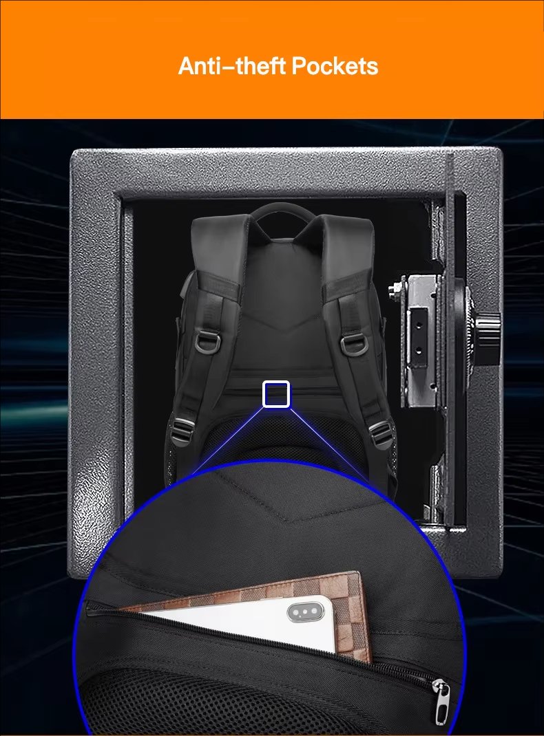 Anti-Theft Water-Resistant Large Capacity USB Business Oxford Laptop Backpack product detail