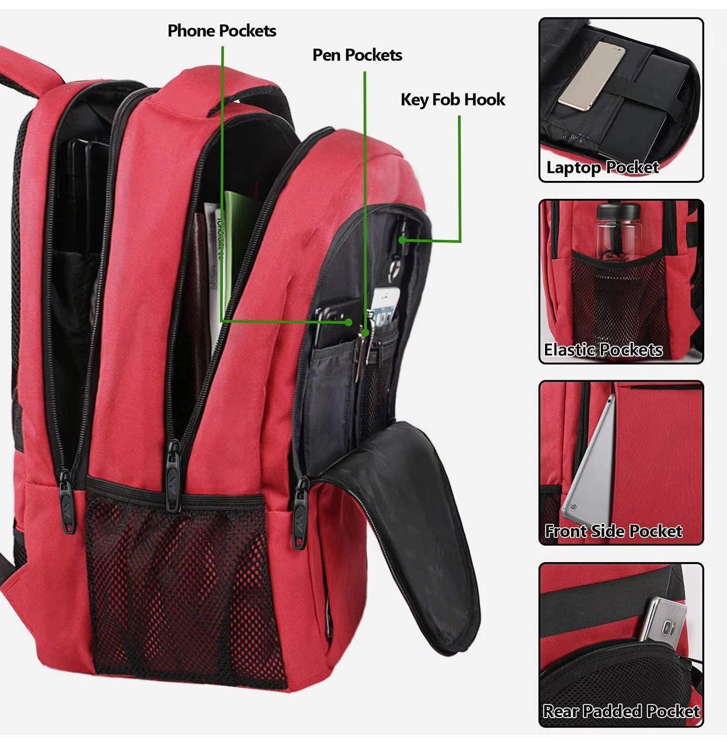Custom Logo USB Laptop Backpack Students Schoolbag Large Capacity Multifunction Business Travel Computer Bag detail image
