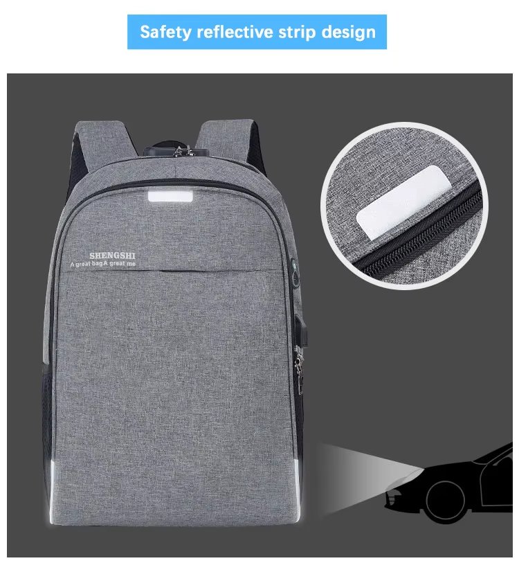 Anti-Theft Water-Resistant USB Modern Business Nylon Laptop Backpack product detail