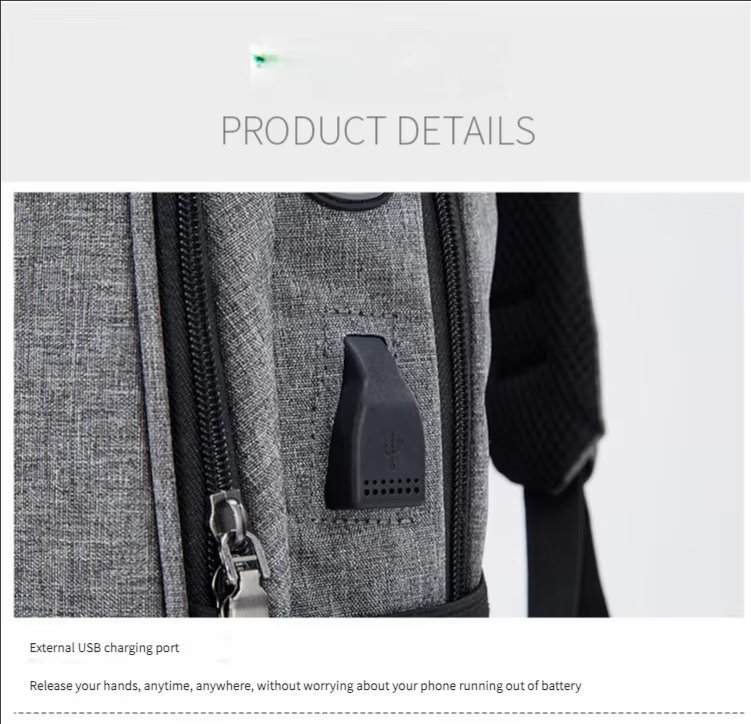 Anti-Theft Water-Resistant USB Modern Business Nylon Laptop Backpack product detail