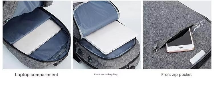 Anti-Theft Water-Resistant USB Modern Business Nylon Laptop Backpack product detail