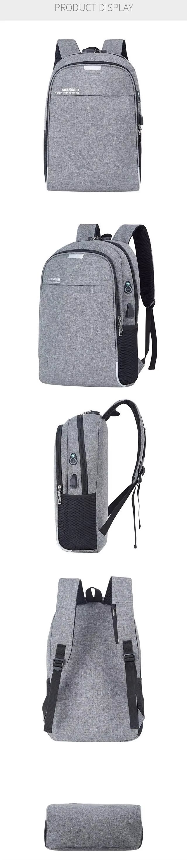 Anti-Theft Water-Resistant USB Modern Business Nylon Laptop Backpack product detail