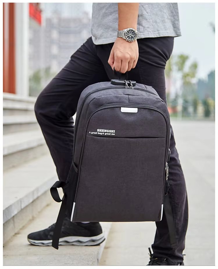 Anti-Theft Water-Resistant USB Modern Business Nylon Laptop Backpack product detail