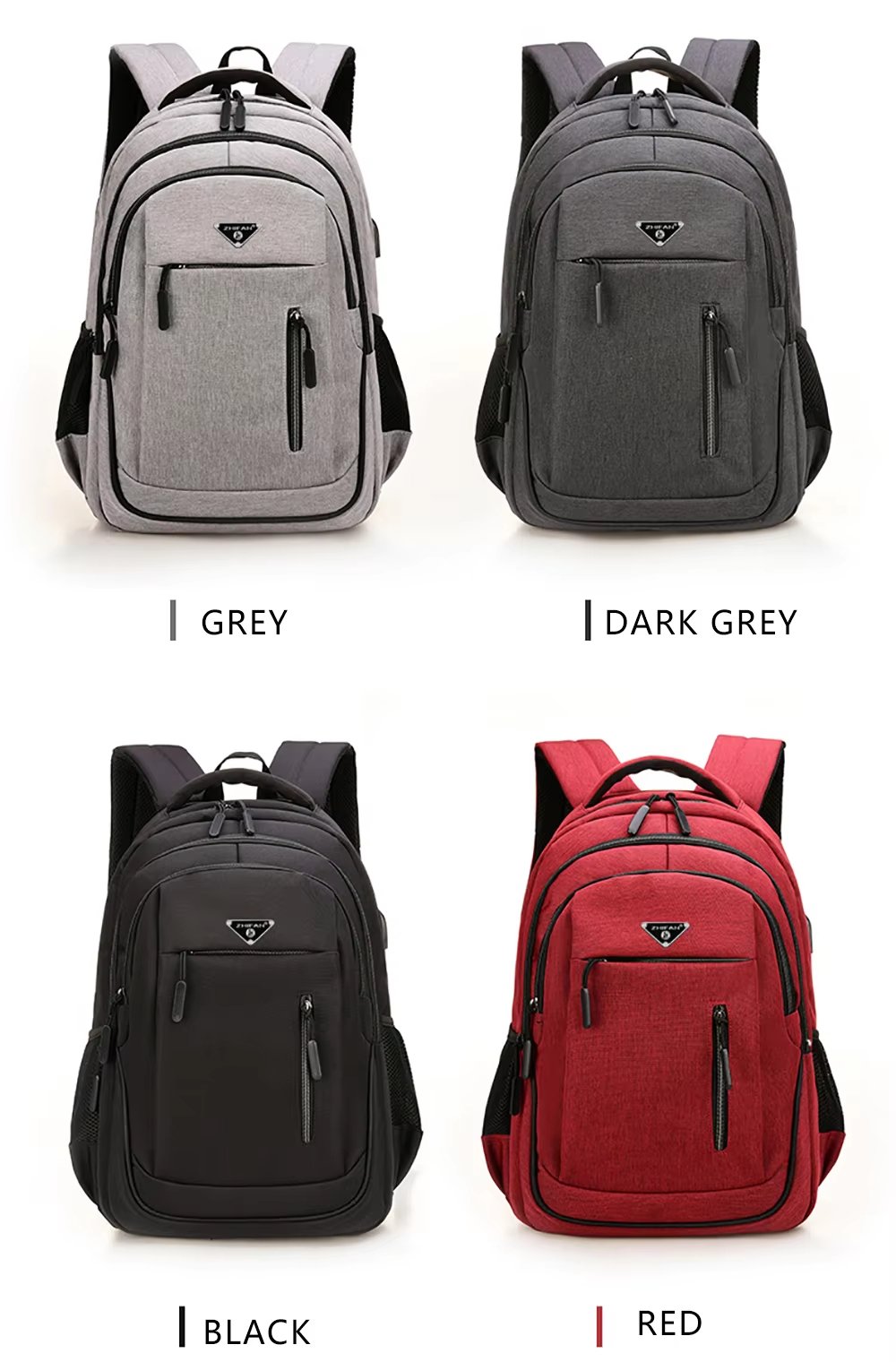 Water-Resistant Large Capacity USB Business School Oxford Laptop Backpack product detail