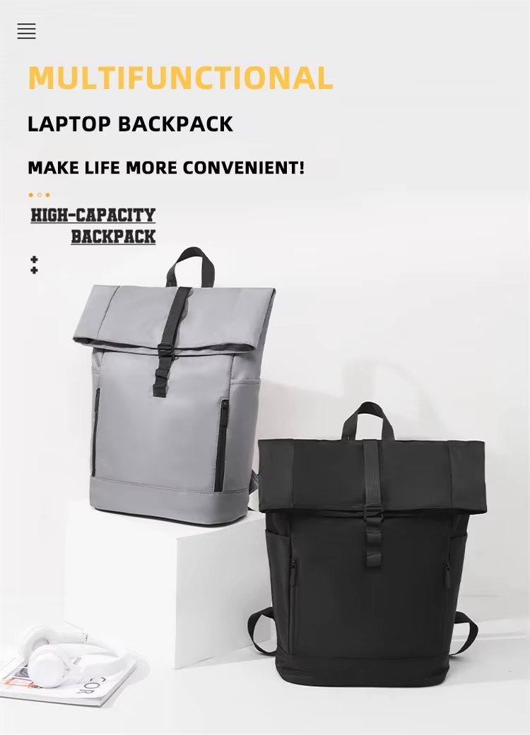 Water-Resistant Outdoor Business Travel School PU Leather Rolling Backpack product detail