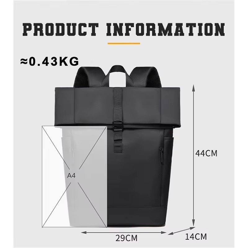 Water-Resistant Outdoor Business Travel School PU Leather Rolling Backpack product detail