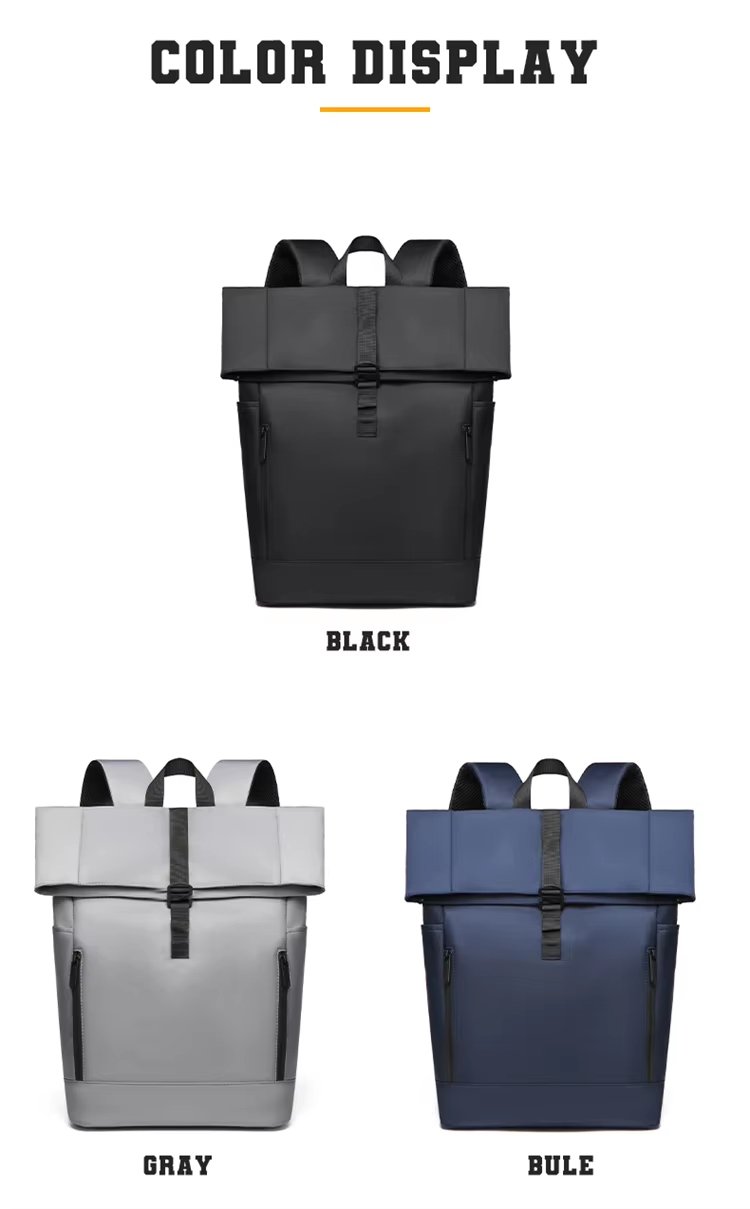 Water-Resistant Outdoor Business Travel School PU Leather Rolling Backpack product detail