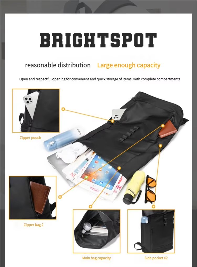 Water-Resistant Outdoor Business Travel School PU Leather Rolling Backpack product detail
