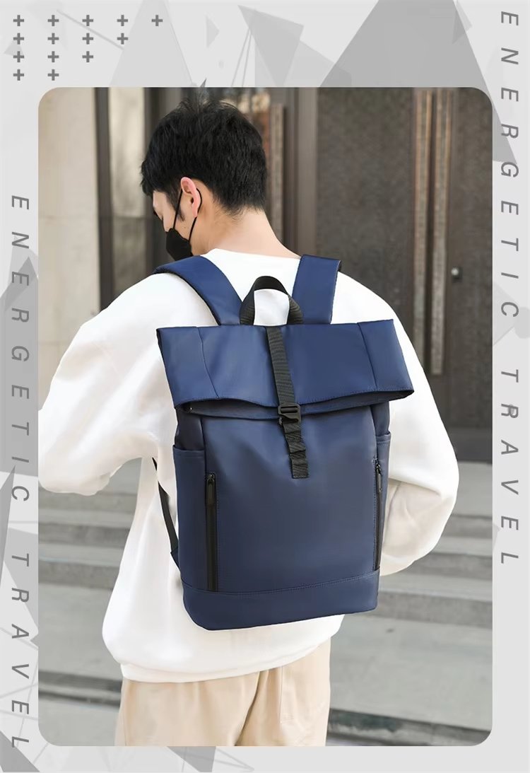 Water-Resistant Outdoor Business Travel School PU Leather Rolling Backpack product detail