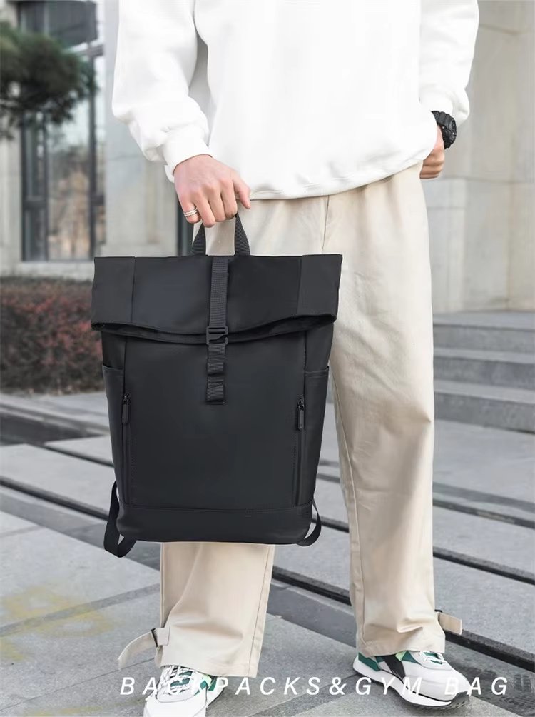 Water-Resistant Outdoor Business Travel School PU Leather Rolling Backpack product detail