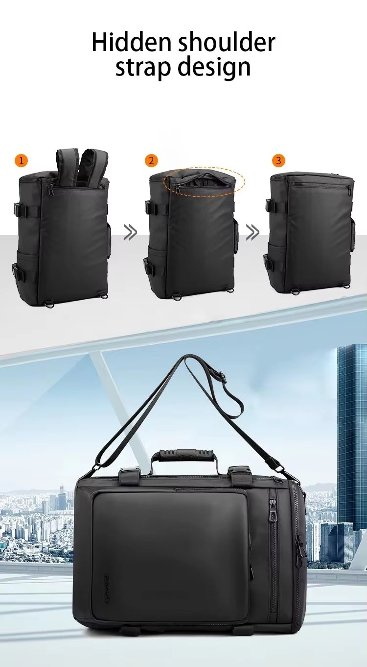 Anti-Theft Water-Resistant Large Capacity Vintage Business PU Leather Laptop Backpack product detail