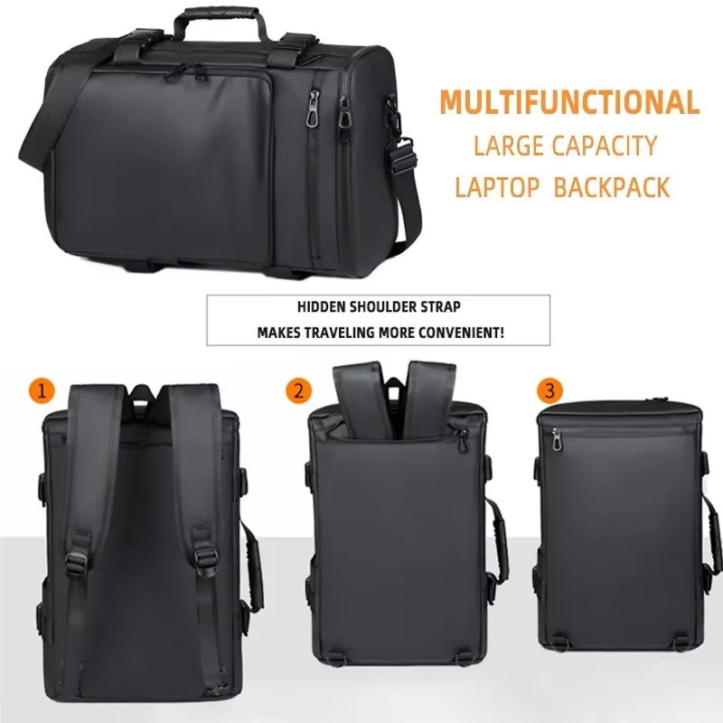 Anti-Theft Water-Resistant Large Capacity Vintage Business PU Leather Laptop Backpack product detail