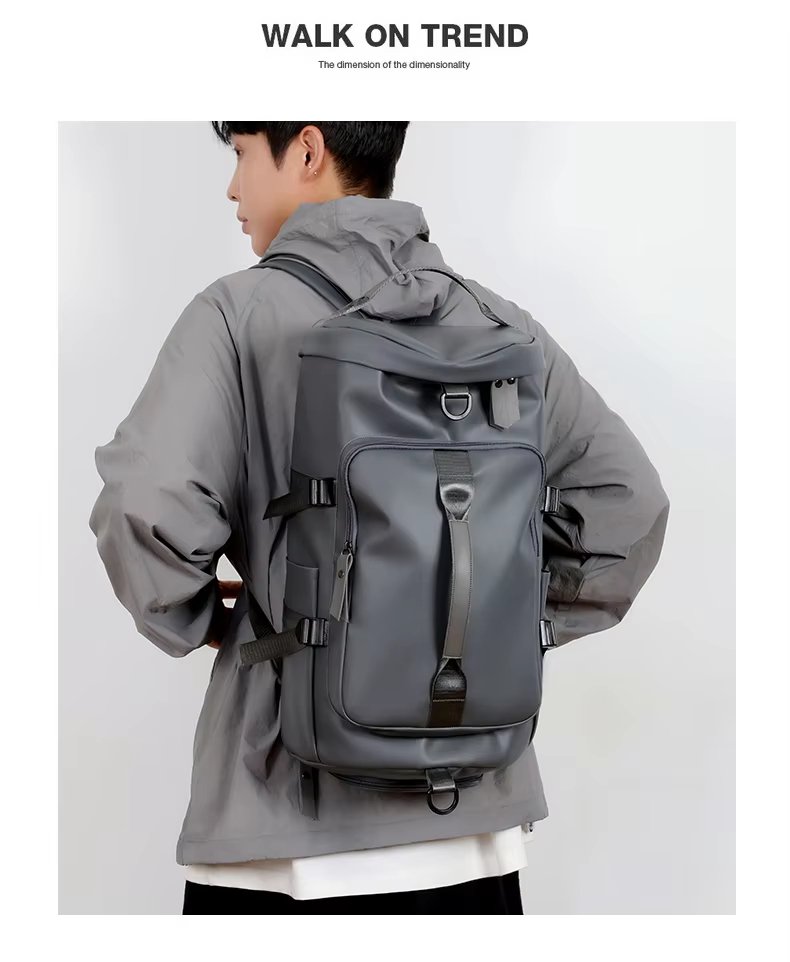 PU Waterproof Large Capacity Shoe Compartment Multi-function Gym Duffel Backpack - product detail