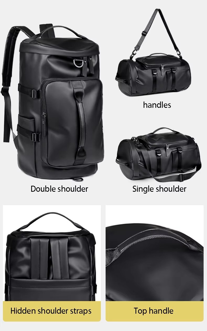 PU Waterproof Large Capacity Shoe Compartment Multi-function Gym Duffel Backpack - product detail