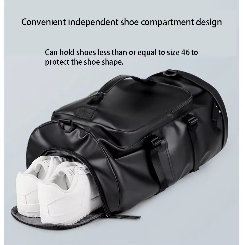 PU Waterproof Large Capacity Shoe Compartment Multi-function Gym Duffel Backpack - product detail