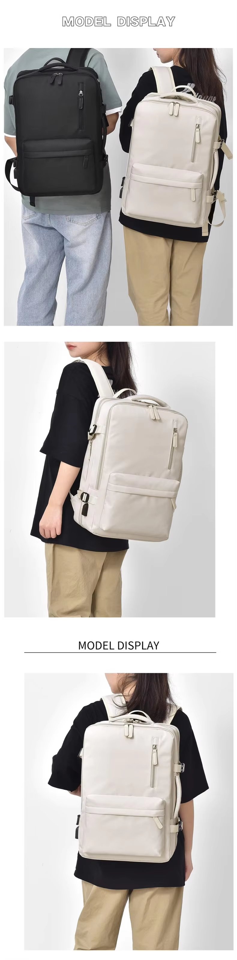 Large Capacity Lightweight USB Travel School Oxford Laptop Backpack product detail