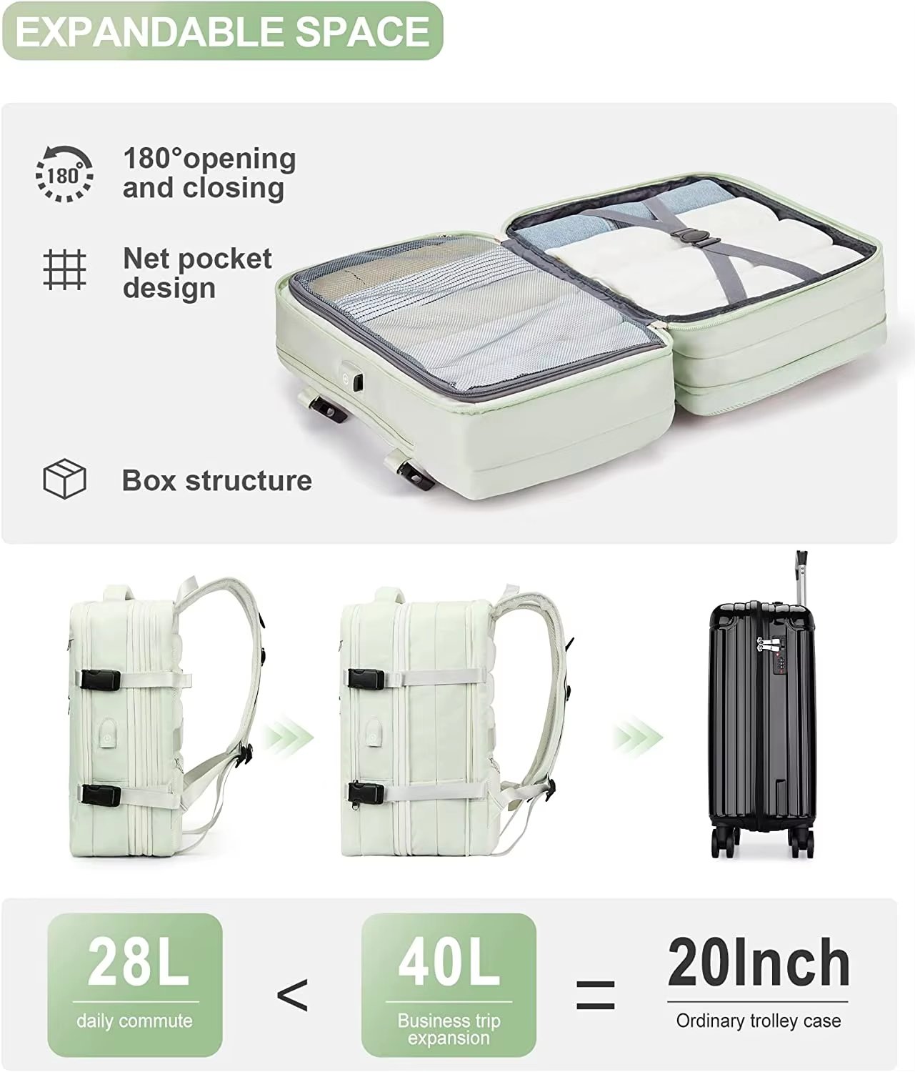 USB Business Travel Oxford Laptop Backpack product detail