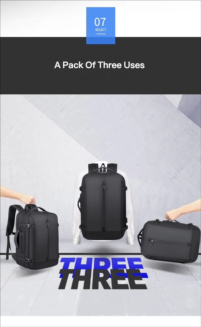 Anti-Theft Large Capacity Expandable USB Business PU Leather Laptop Backpack product detail