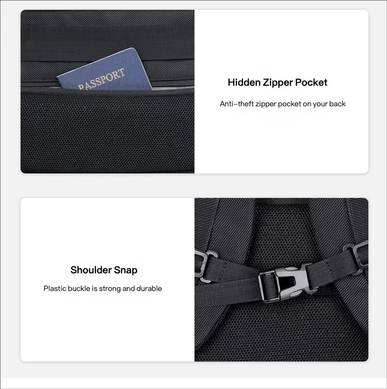 Anti-Theft Large Capacity Expandable USB Business PU Leather Laptop Backpack product detail