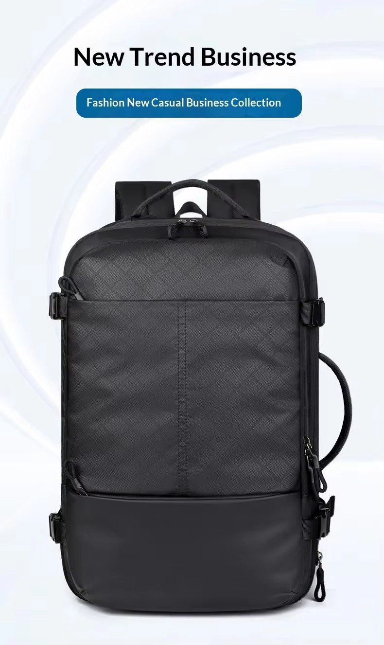 Cross-Border Custom Logo Large-Capacity Expandable Multi-Functional Laptop Backpack with USB Charging Port For Business Travel detail image
