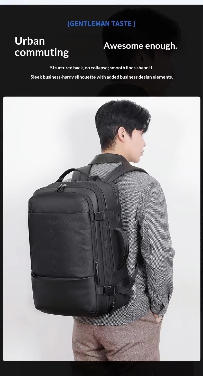 Cross-Border Custom Logo Large-Capacity Expandable Multi-Functional Laptop Backpack with USB Charging Port For Business Travel detail image
