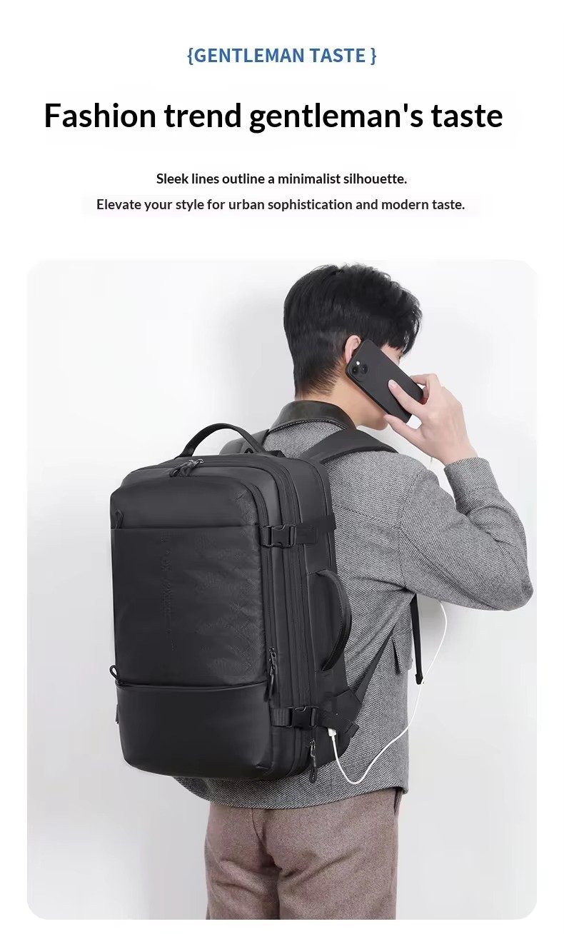 Cross-Border Custom Logo Large-Capacity Expandable Multi-Functional Laptop Backpack with USB Charging Port For Business Travel detail image