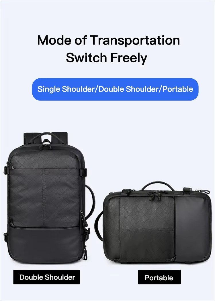 Cross-Border Custom Logo Large-Capacity Expandable Multi-Functional Laptop Backpack with USB Charging Port For Business Travel detail image