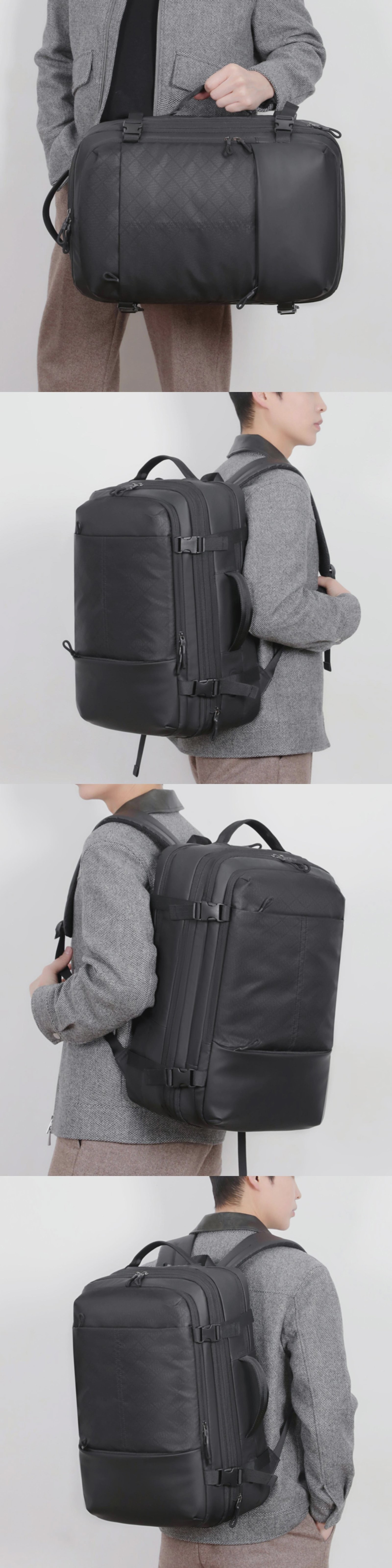Cross-Border Custom Logo Large-Capacity Expandable Multi-Functional Laptop Backpack with USB Charging Port For Business Travel detail image