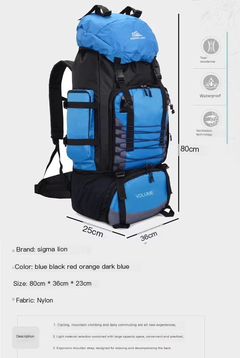 Waterproof 90L Camping Trekking Backpack detail image