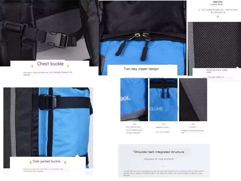 Waterproof 90L Camping Trekking Backpack detail image